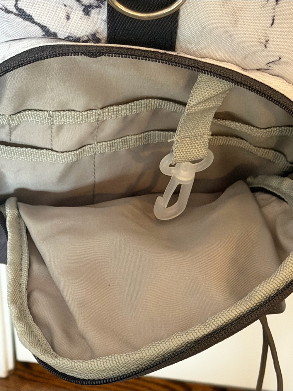 Pottery Barn Teen Marble-Print Backpack in White and Black - Picture 2 of 9